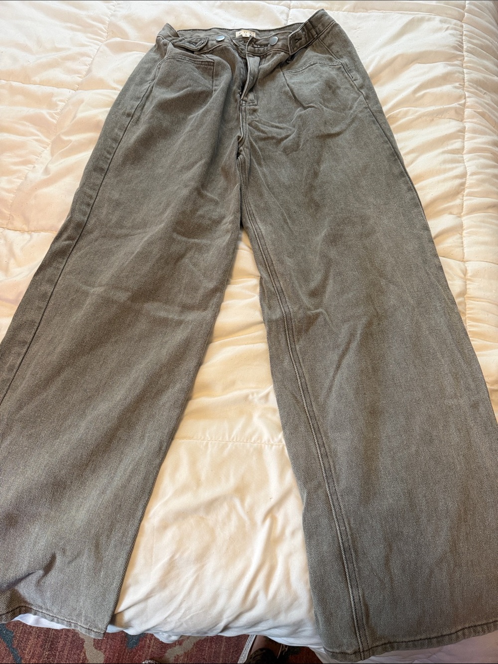 POL Wide-Leg Women's Pants in Gray
